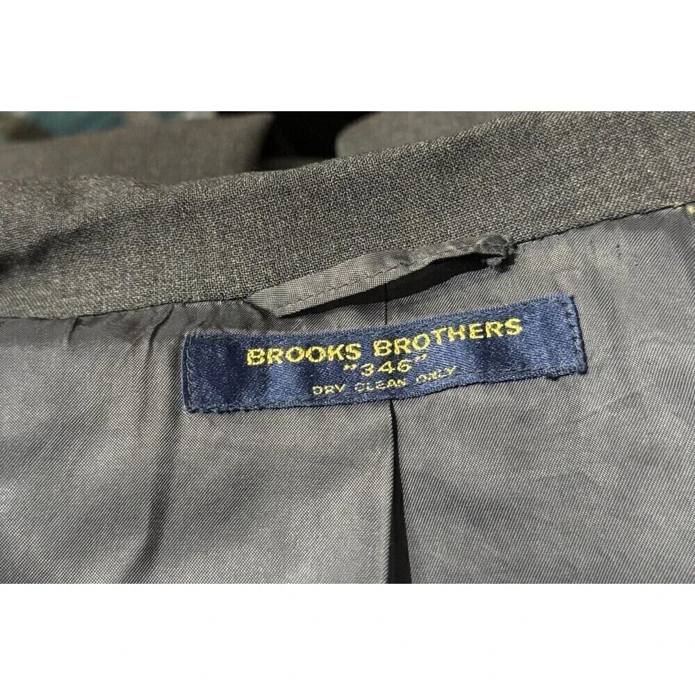 Vintage Brooks Brothers 346 Mens 40  GRAY USA Wool Blazer Sport Coat Suit Jacket